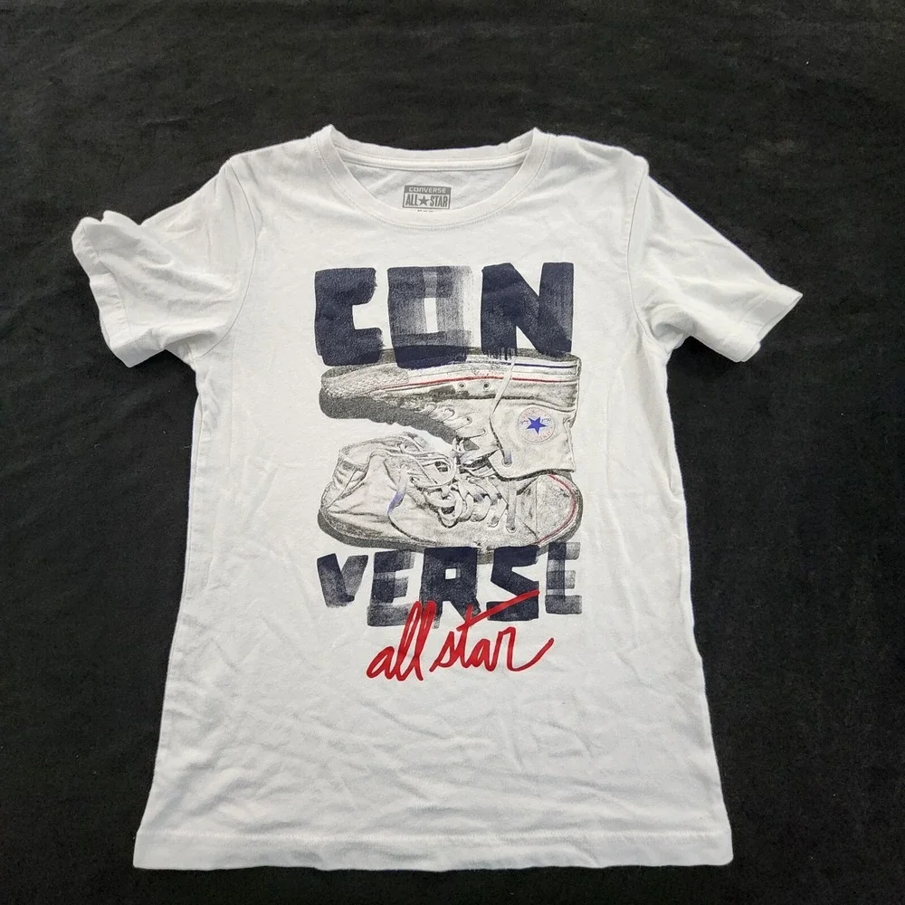 Converse All Star White Short Sleeve Cotton T-Shirt Youth M